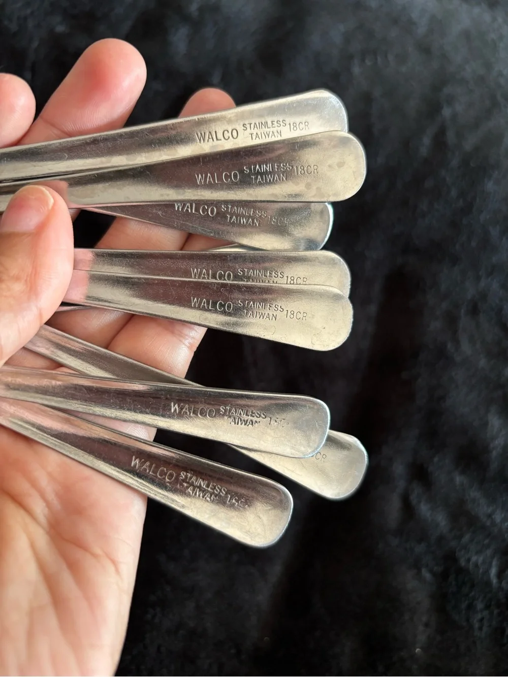 VTG WALCO Stainless Steel Taiwan Flatware 9 Piece Set- 7 Forks & 2 Spoons